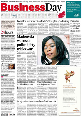 Times Media has made an offer to buy Pearson's 50% stake in BDFM, which publishes the Business Day newspaper