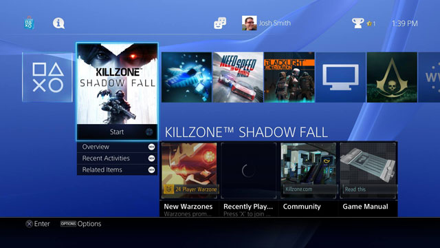 PlayStation 4's user interface