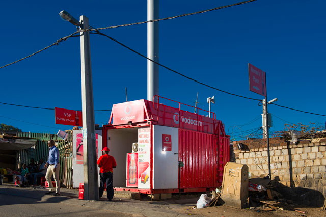 One of Vodacom's new container shop base stations