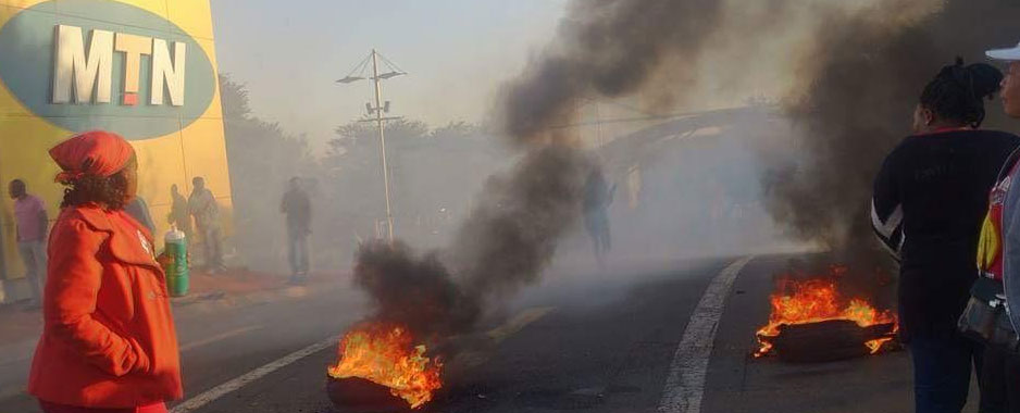 Chaos outside MTN head office