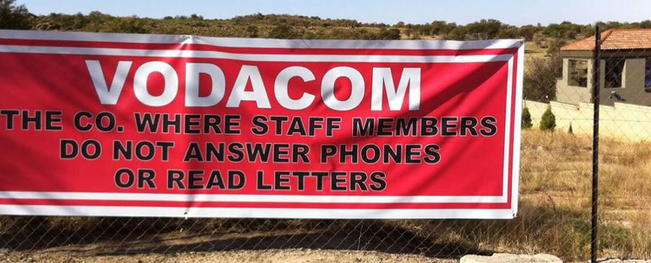 Angry client erects anti-Vodacom banners