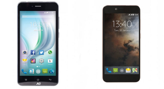 Two of AG Mobile's premium smartphones, the AG Zenith and the AG Ghost