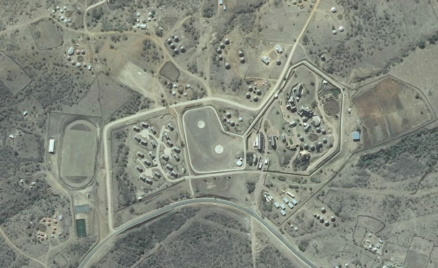 Aerial image of President Jacob Zuma's Nkandla homestead, taken in August 2013