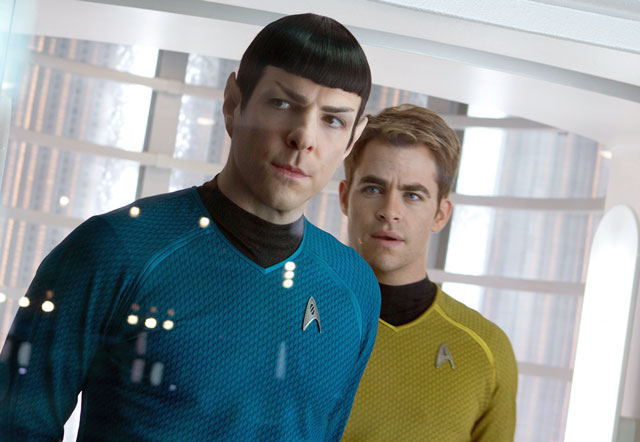 Trekkies ... Spock (Zachary Quinto) and Kirk (Chris Pine)