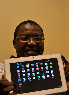 Lehlokoe with Seemahale's 10-inch tablet