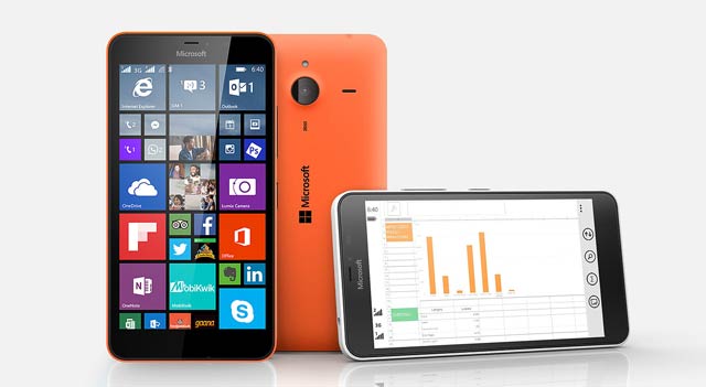 The Microsoft Lumia 640 XL has a 5,7-inch 720p display