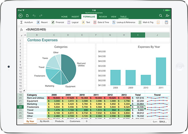 Microsoft Office now runs on many more platforms, including iOS (pictured) and Android