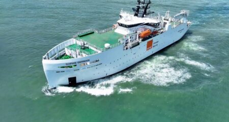 Ships like Orange Marine's Sophie Germaine are sent out to repair cable breaks when they occur