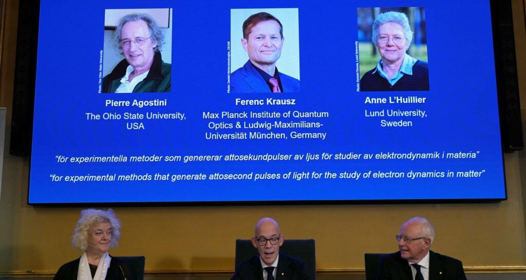 Trio Win Nobel Prize For Use Of Light To Study Electrons Techcentral