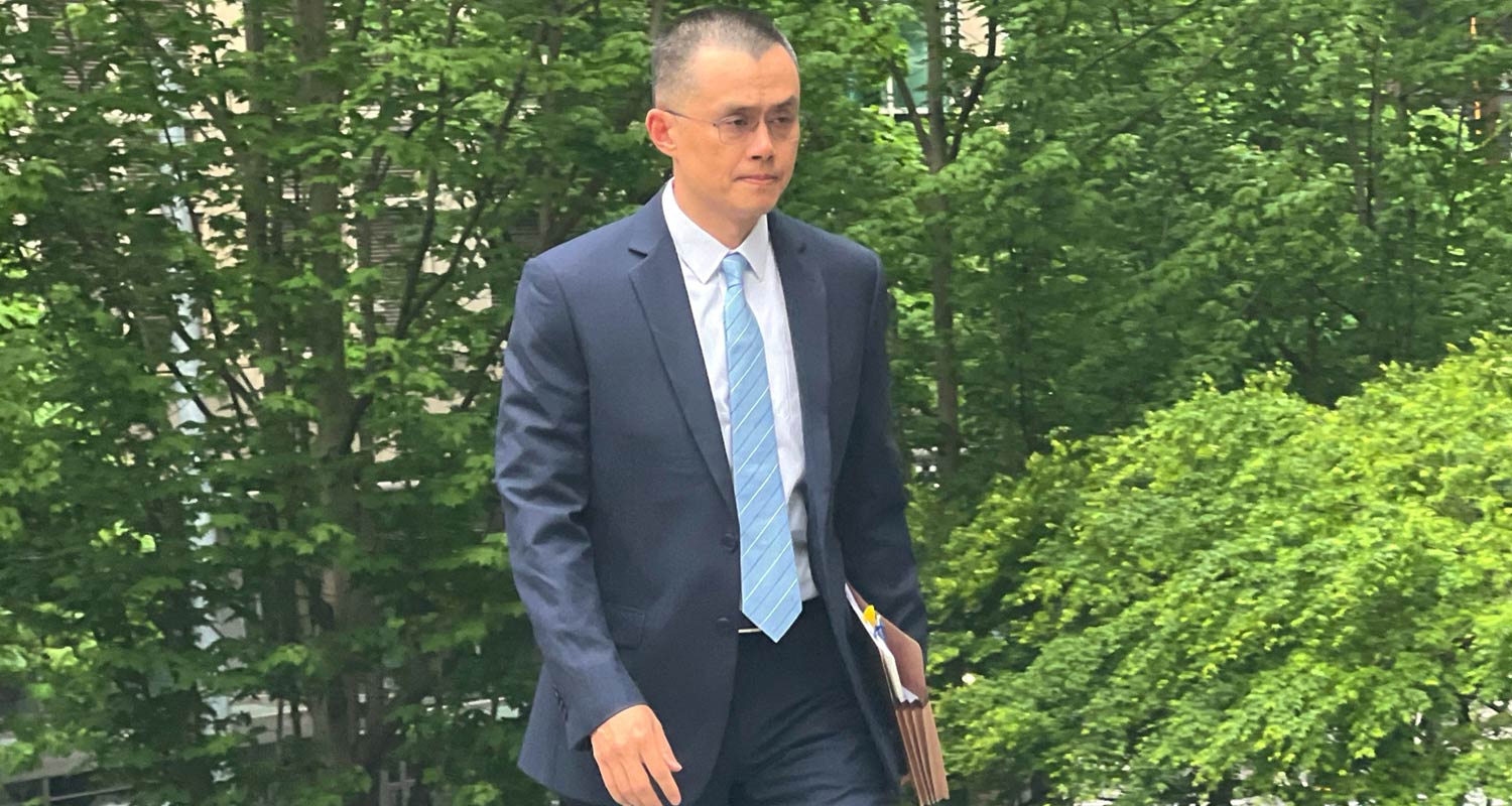 Binance founder and former chief Changpeng Zhao arrives for his sentencing on Tuesday. Deborah Bloom/Reuters 