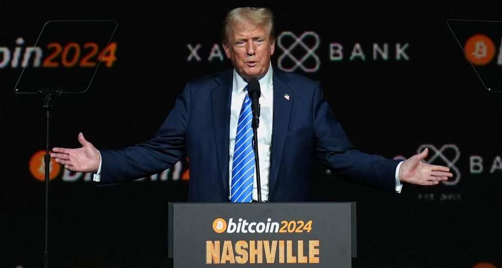 Donald Trump touts himself as the bitcoin president