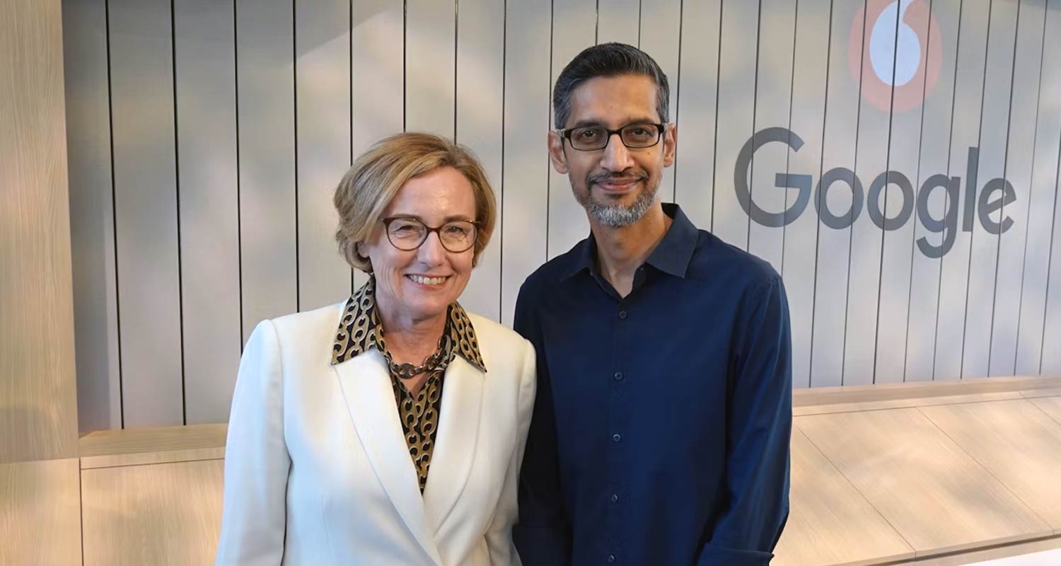 Vodacom parent in deal with Google for AI phones, services - Margherita Della Valle with Google CEO Sundar Pichai