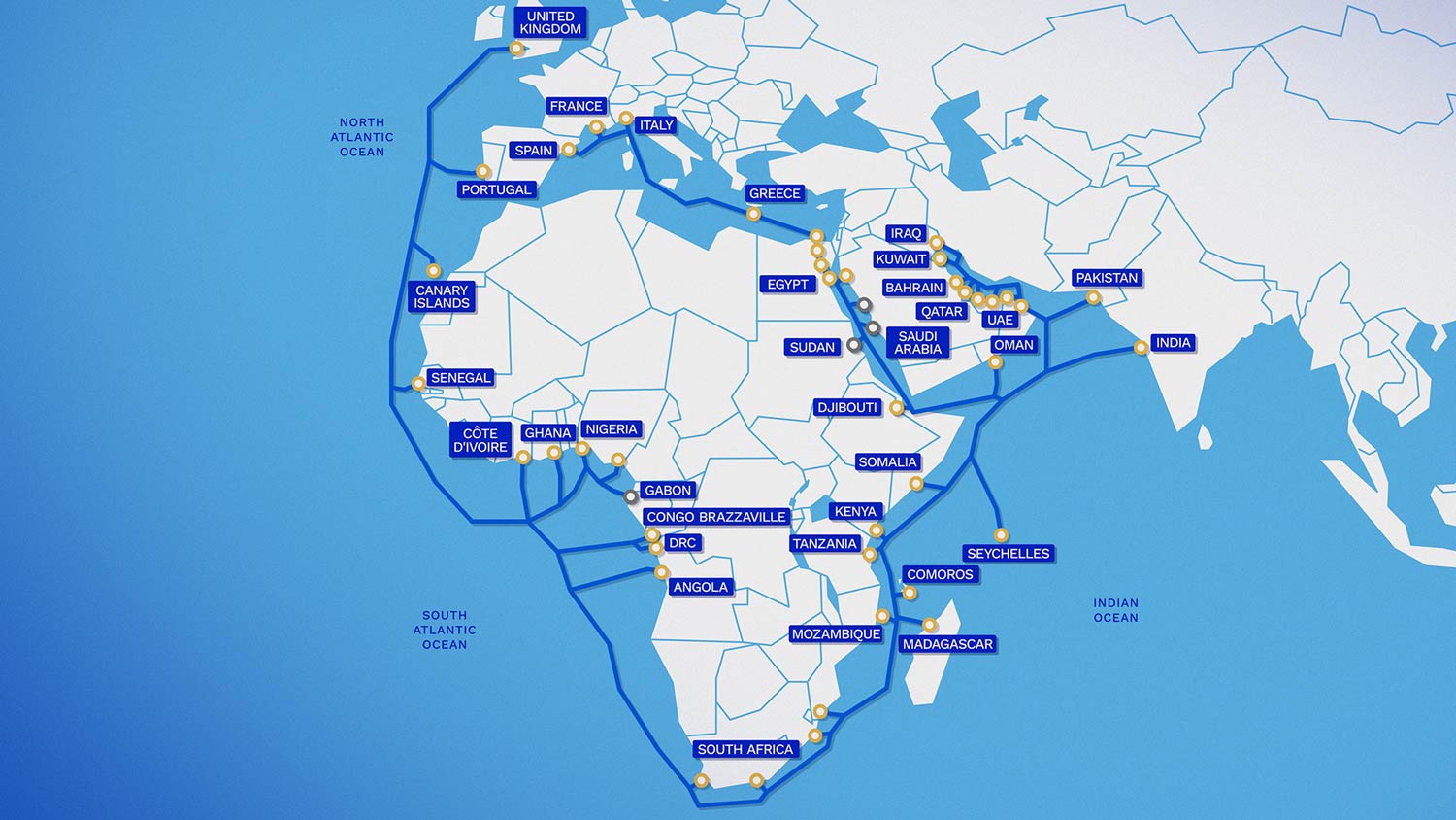 2Africa's routing. Image: Meta Platforms