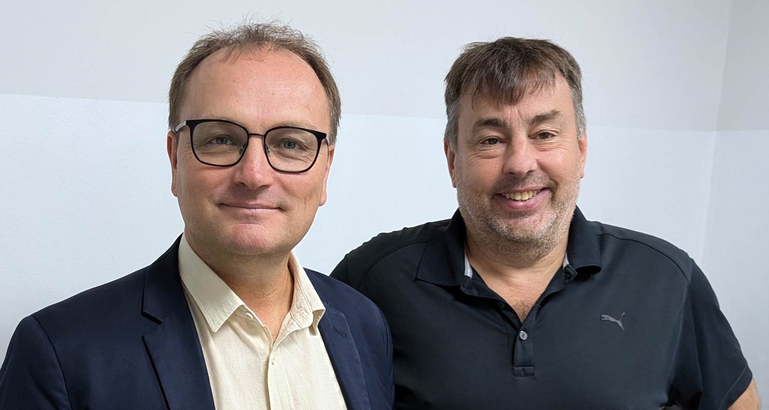 Gaetan Soltesz, GM of FAST Congo, left, with Martin Cox, chief commercial officer at Paratus Group