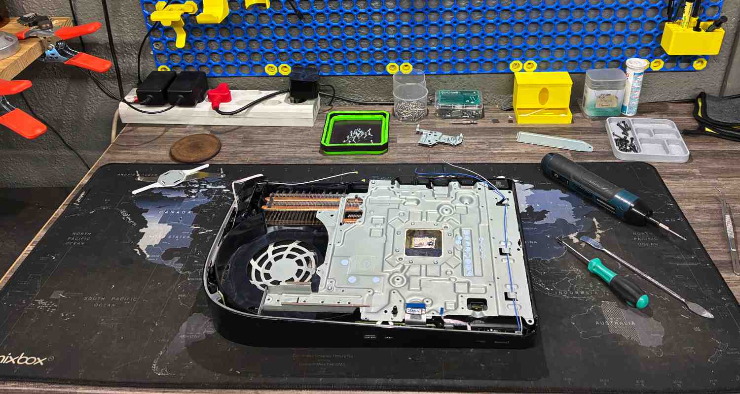 A console being repaired at Console Service Centre in Boksburg