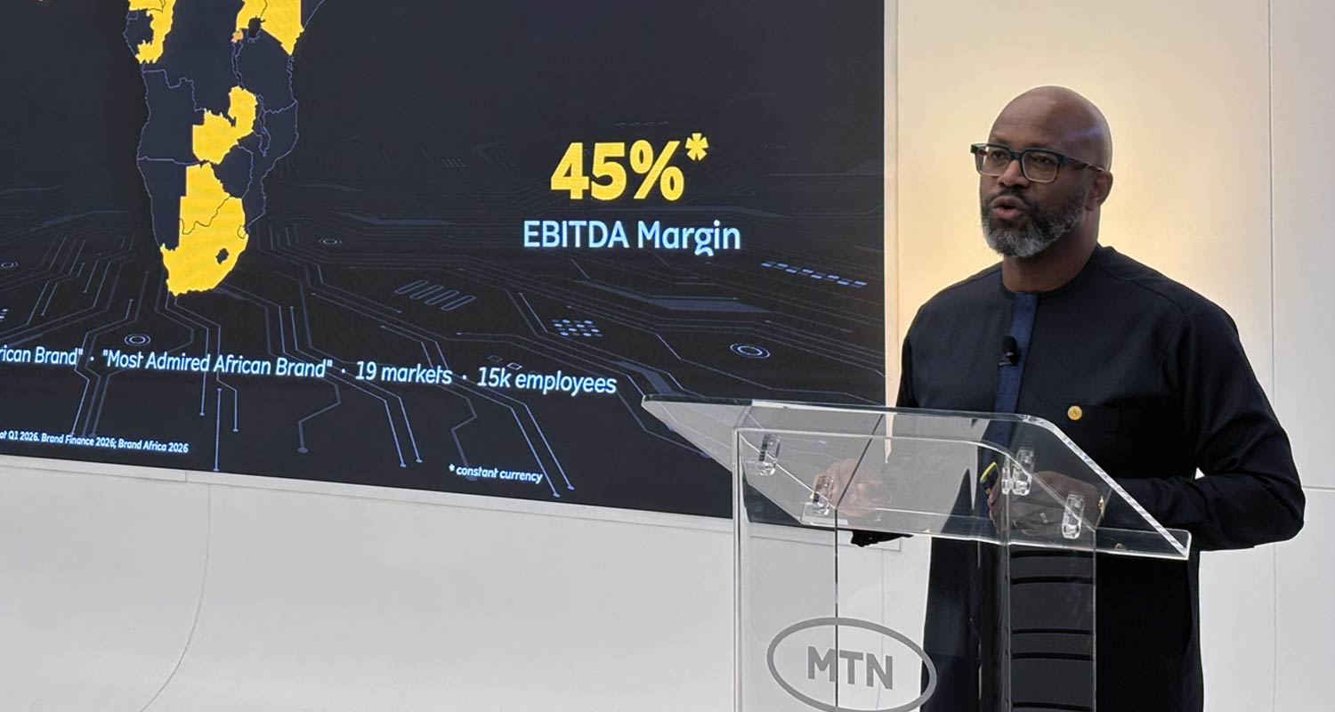 MTN Group CEO Ralph Mupita speaking at Wednesday's capital markets day event