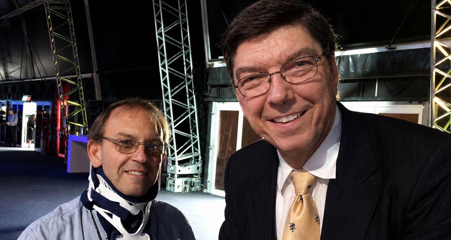 From left, the author, Jannie van Zyl, with the late Clayton Christensen - the one adviser who saw it coming