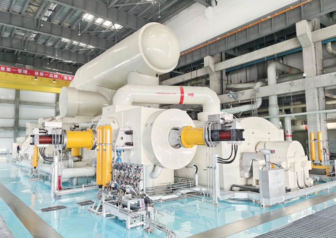 The steam turbine generator at the Binchang power plant. Photo: Harbin Electric Corporation