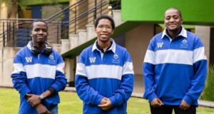 Pothole bounty app wins Wits hackathon - Winning team, Buff Bytes, from left: Ndivho Shilling, Alton Maseko and Paballo John Bopape, all honours students in the School of Computer Science and Applied Mathematics
