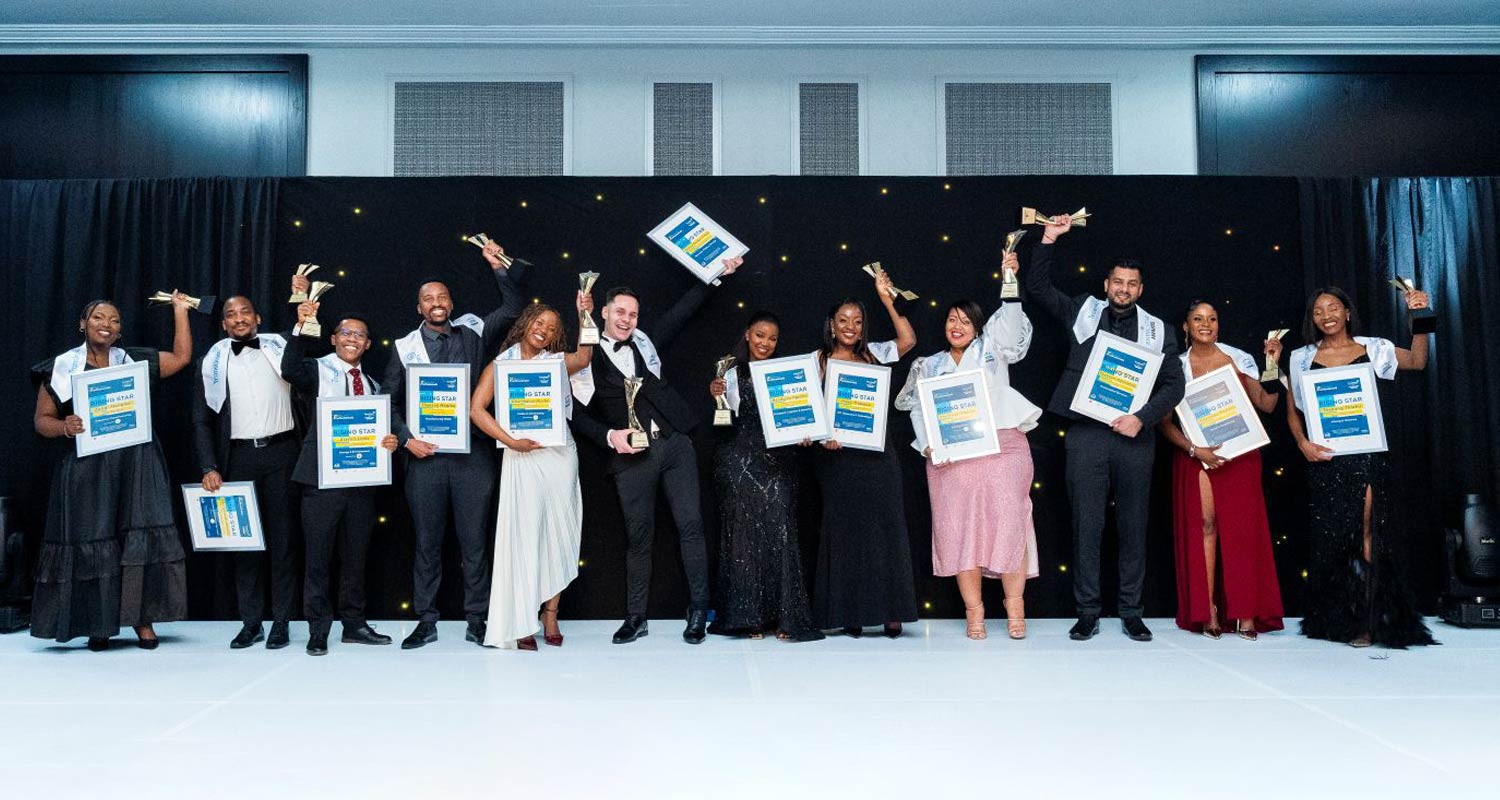 Winners, from left: Zandile Monaisa (Rand Refinery), Sibongakonke Kheswa (PSG Capital), Stefan Links (Forestry South Africa), Thabang Modiba (Mondelez International), Charmaine Ncube (Razor PR), Shaun Burger-Smal (Bestmed Medical Scheme), Nandipha Ngcobo (Transnet), Tracy Mulwela (Vodacom), Cheryl-Lynn Freeman (Mzansi Business Services), Yasheen Harrielall (Zutari), Valentine Mabaso (Taonga Business Group) and Thabang Thlaku (African Rainbow Minerals). Image: Rising Star Awards